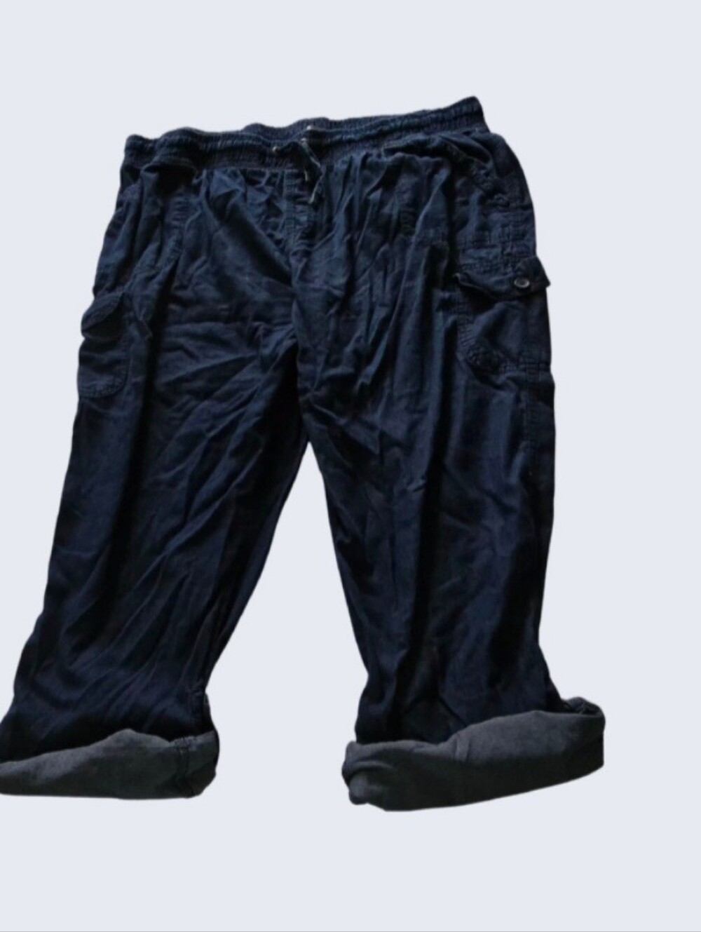 Woman Within Blue Convertible 2-in-1 Cargo Pant & Capri Pants Plus Size 1X (22W)